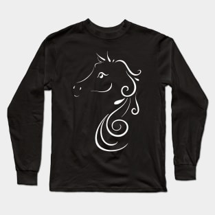 Sweet White Horse Art Long Sleeve T-Shirt